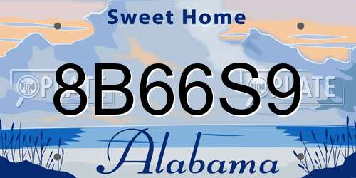 8B66S9 Alabama License Plate