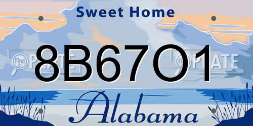 8B67O1 Alabama License Plate
