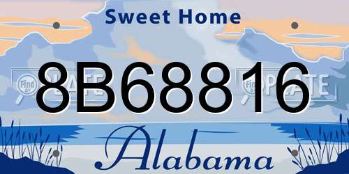 8B68816 Alabama License Plate