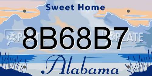 8B68B7 Alabama License Plate