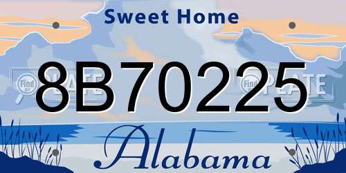 8B70225 Alabama License Plate
