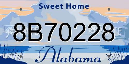 8B70228 Alabama License Plate