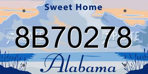 8B70278 Alabama License Plate