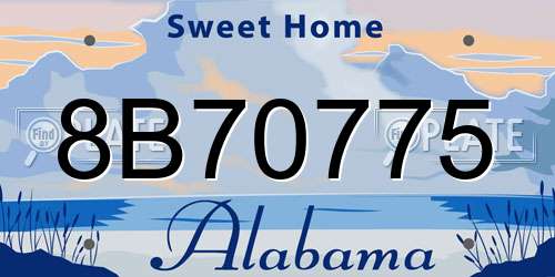 8B70775 Alabama License Plate