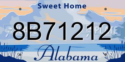 8B71212 Alabama License Plate