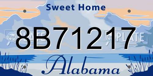 8B71217 Alabama License Plate