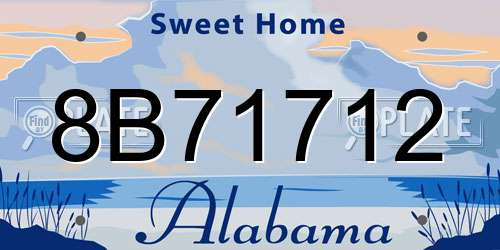 8B71712 Alabama License Plate