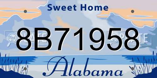 8B71958 Alabama License Plate