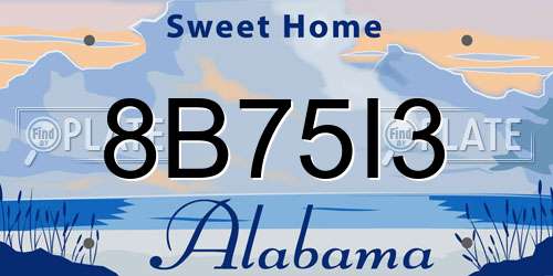 8B75I3 Alabama License Plate