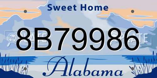 8B79986 Alabama License Plate