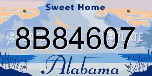 8B84607 Alabama License Plate