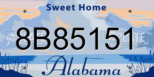 8B85151 Alabama License Plate