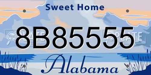 8B85555 Alabama License Plate