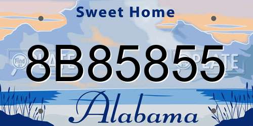 8B85855 Alabama License Plate