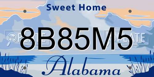 8B85M5 Alabama License Plate