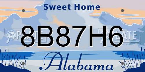 8B87H6 Alabama License Plate