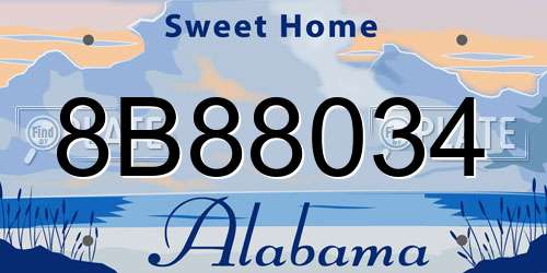 8B88034 Alabama License Plate