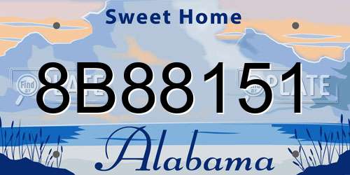 8B88151 Alabama License Plate