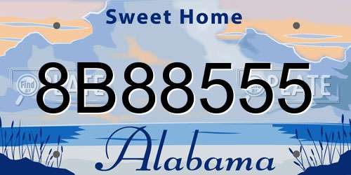8B88555 Alabama License Plate