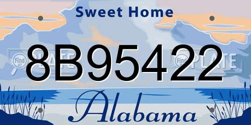 8B95422 Alabama License Plate