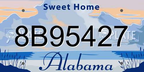 8B95427 Alabama License Plate