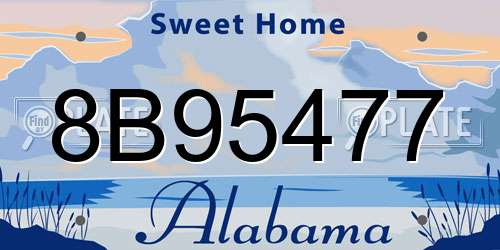 8B95477 Alabama License Plate
