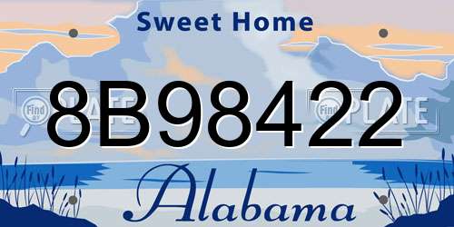 8B98422 Alabama License Plate