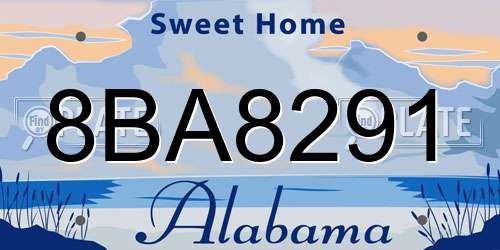 8BA8291 Alabama License Plate