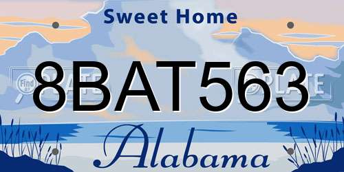 8BAT563 Alabama License Plate