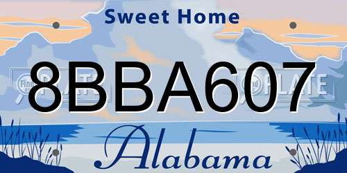 8BBA607 Alabama License Plate