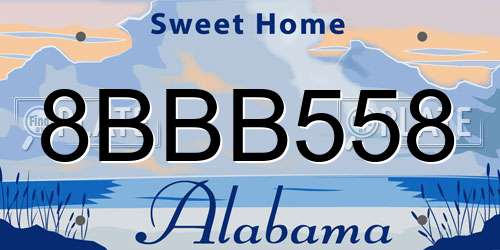 8BBB558 Alabama License Plate