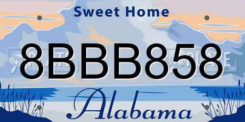 8BBB858 Alabama License Plate