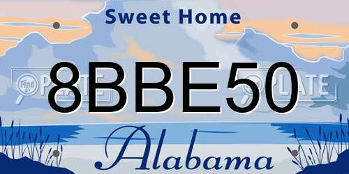 8BBE50 Alabama License Plate