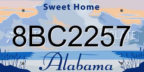 8BC2257 Alabama License Plate