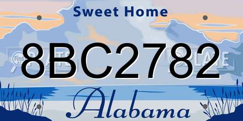 8BC2782 Alabama License Plate