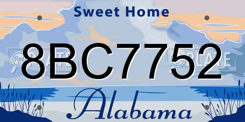 8BC7752 Alabama License Plate