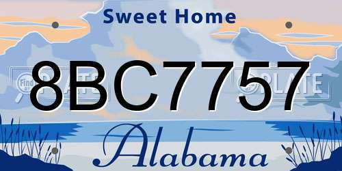 8BC7757 Alabama License Plate