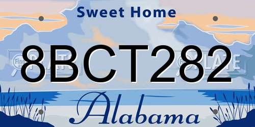 8BCT282 Alabama License Plate