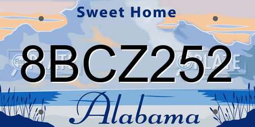 8BCZ252 Alabama License Plate