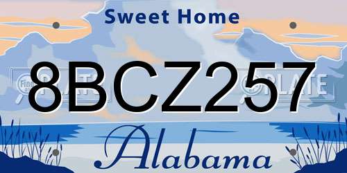 8BCZ257 Alabama License Plate