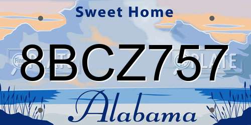 8BCZ757 Alabama License Plate