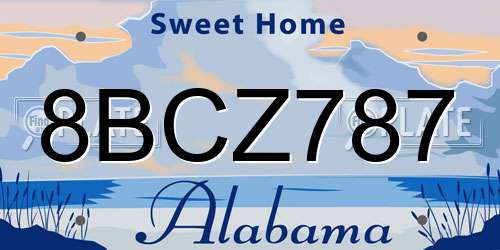 8BCZ787 Alabama License Plate
