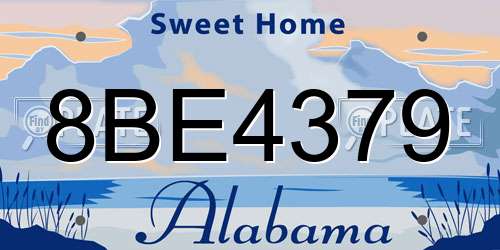 8BE4379 Alabama License Plate