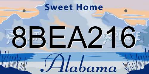 8BEA216 Alabama License Plate