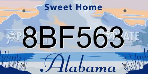 8BF563 Alabama License Plate