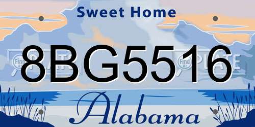 8BG5516 Alabama License Plate