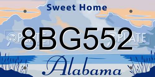 8BG552 Alabama License Plate