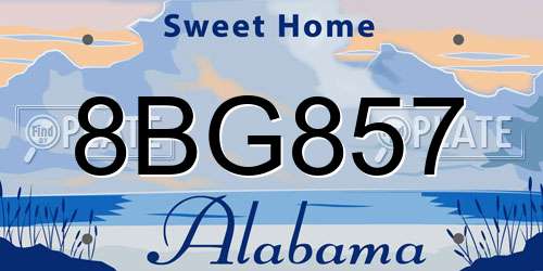 8BG857 Alabama License Plate