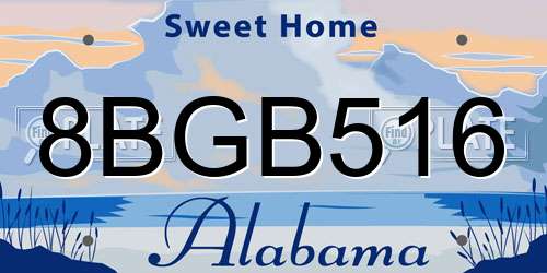 8BGB516 Alabama License Plate
