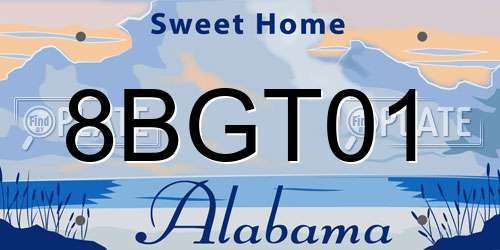 8BGT01 Alabama License Plate